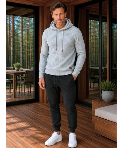 Conjunto Moletom Masculino Texturizado com Capuz e Calça Jogger Premium ANELLIMN