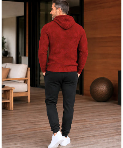 Conjunto Moletom Masculino Texturizado com Capuz e Calça Jogger Premium ANELLIMN