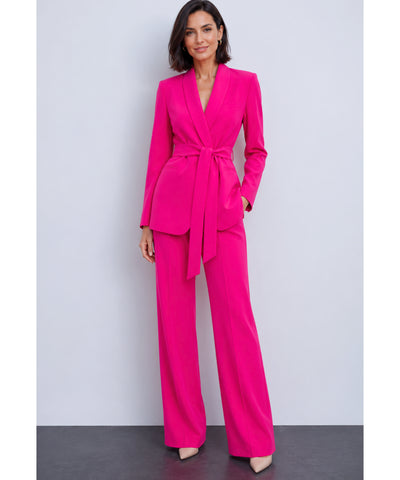 Blazer feminino com faixa e calça flare em alfaiataria moderna barata e promoção ANELLIMN