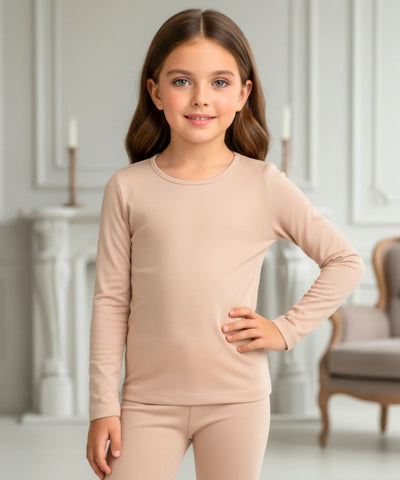 Comprar conjunto térmico infantil forrado pelúcia manga longa meia-calça inverno menina balé dança barato