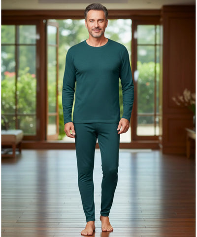 Comprar conjunto térmico masculino fibra térmica aquecimento automático blusa e calça barato - Anellimn