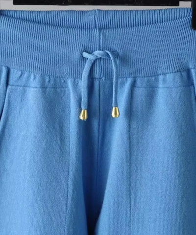 Comprar conjunto tricot feminino 2 peças suéter gola alta calça jogger canelada malha inverno barata em promoção Anellimn