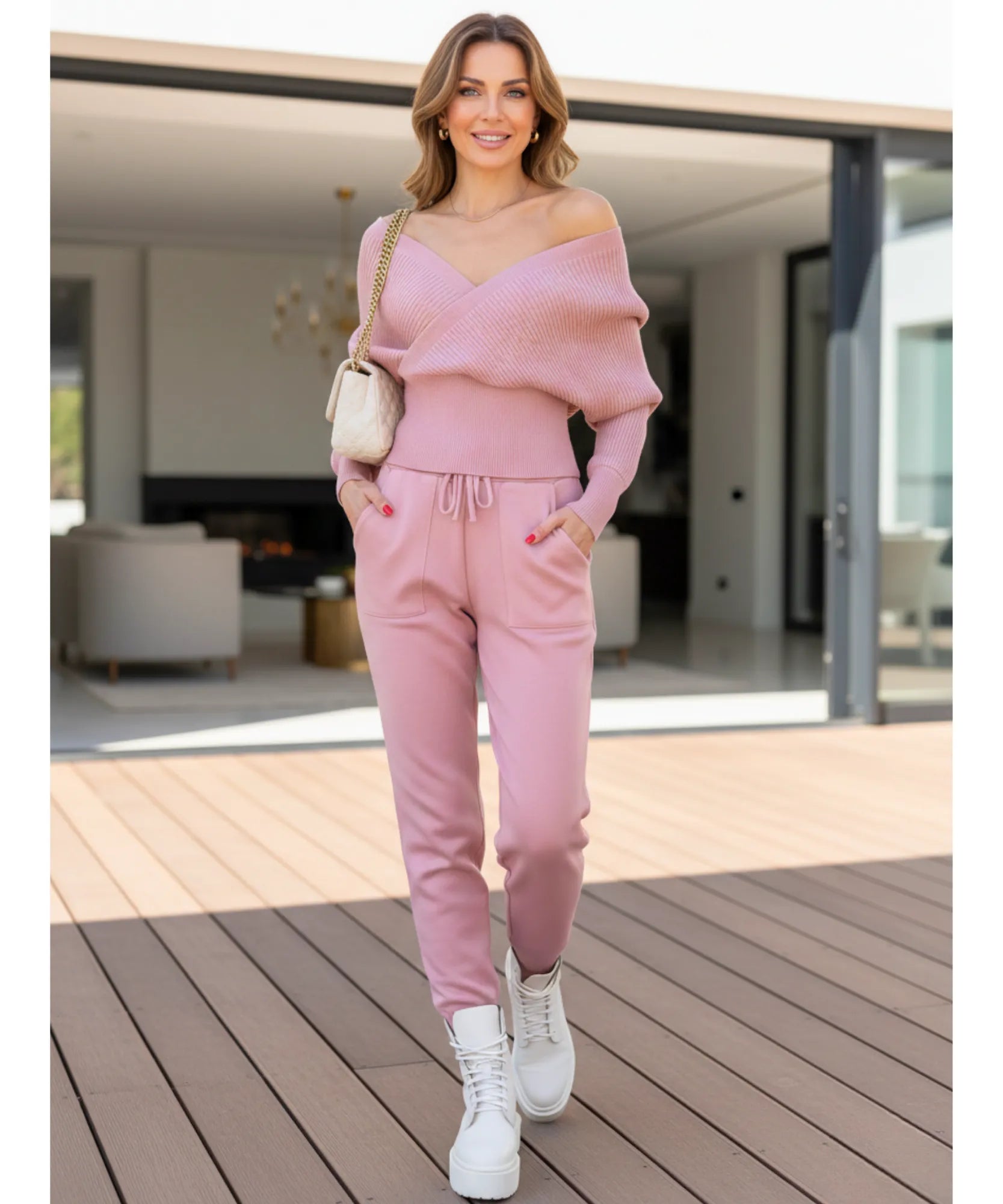 Comprar conjunto tricot feminino canelado elegante e confortável para inverno com frete grátis  ZARA
