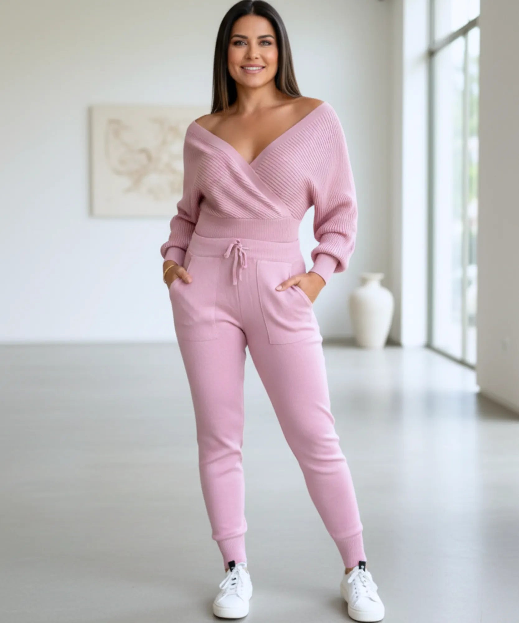 Comprar conjunto tricot feminino canelado elegante e confortável para inverno com frete grátis  ZARA

