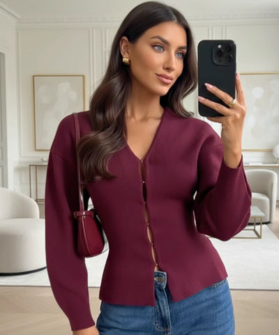 Conjunto Tricot Feminino Cardigan e Saia Inverno Elegante | Zelo