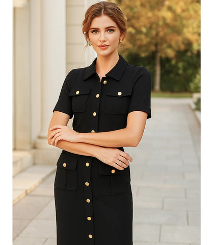 Comprar Conjunto Tricot Feminino com Saia e Blusa Elegante em promoção Preto - Anellimn