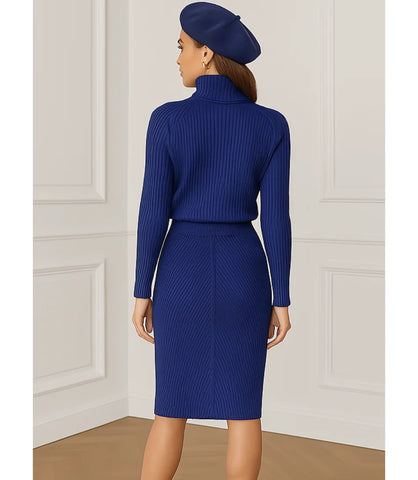 Comprar Conjunto Tricot FeBminino Para Trabalho Ou Passeio Chic Azul Marnho - ZARA