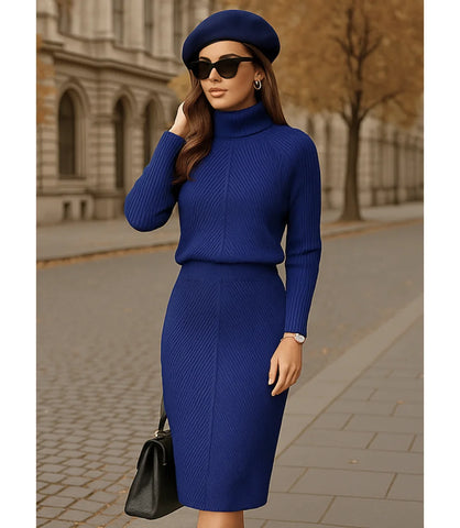 Comprar Conjunto Tricot FeBminino Para Trabalho Ou Passeio Chic Azul Marnho - ZARA