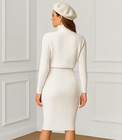 Comprar Conjunto Tricot FeBminino Para Trabalho Ou Passeio Chic Branco - ZARA