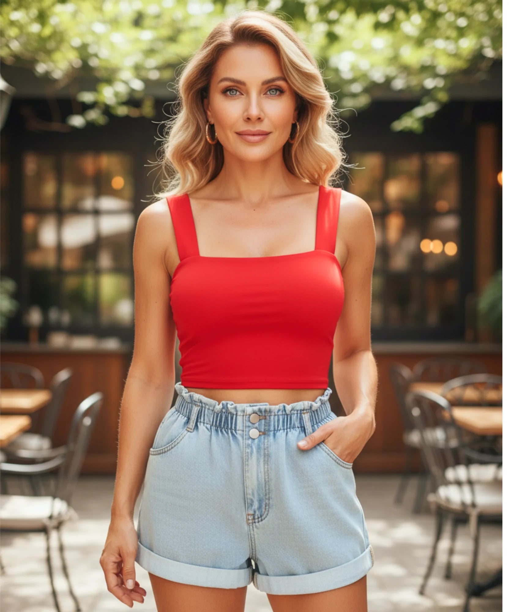 Comprar cropped feminino básico alças largas elastano macio ajuste perfeito casual barato ou em promoção