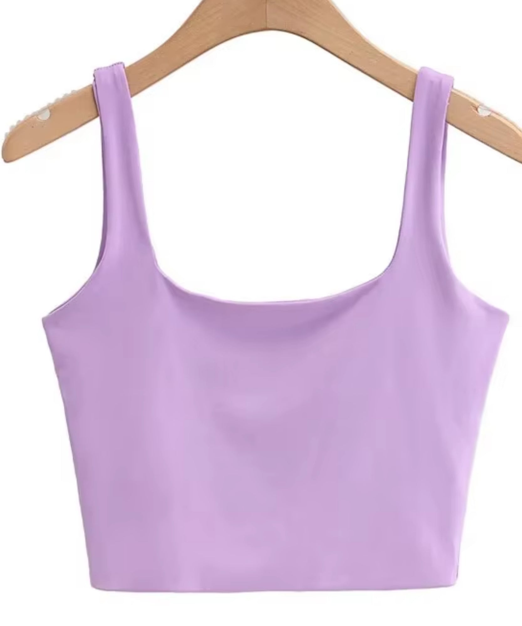 Comprar cropped feminino decote quadrado alças largas malha lisa sem bojo casual e academia promoção ZARA