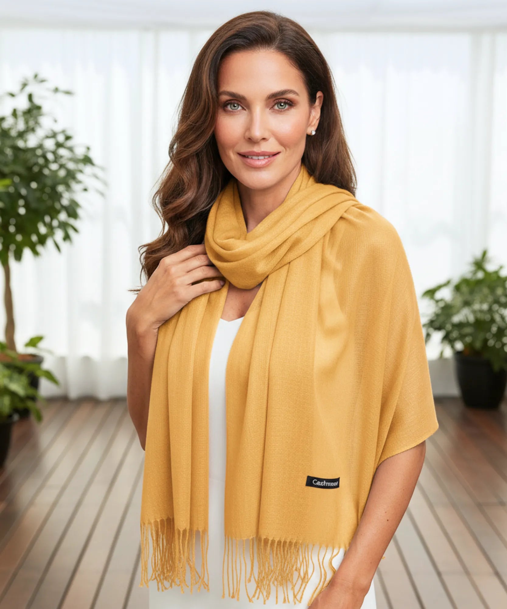 Comprar echarpe feminina de caxemira com franjas pashmina longa macia casual trabalho barato ANELLIMN