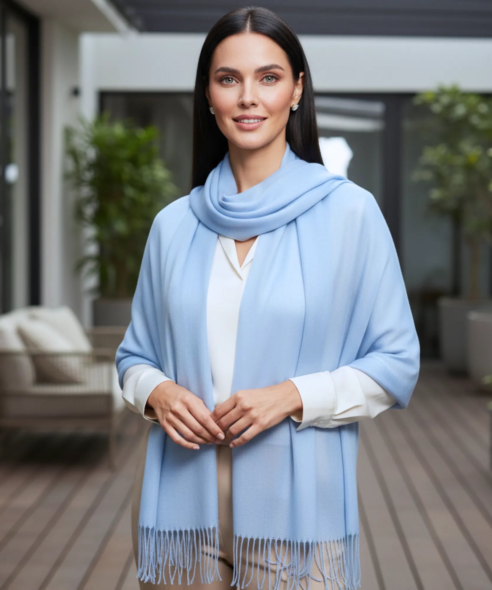 Comprar echarpe feminina de caxemira com franjas pashmina longa macia casual trabalho barato ANELLIMN