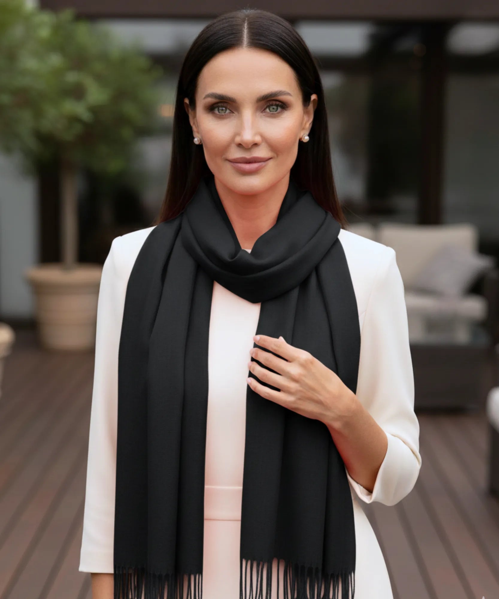 Comprar echarpe feminina de caxemira com franjas pashmina longa macia casual trabalho barato ANELLIMN