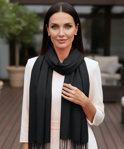 Comprar echarpe feminina de caxemira com franjas pashmina longa macia casual trabalho barato ANELLIMN