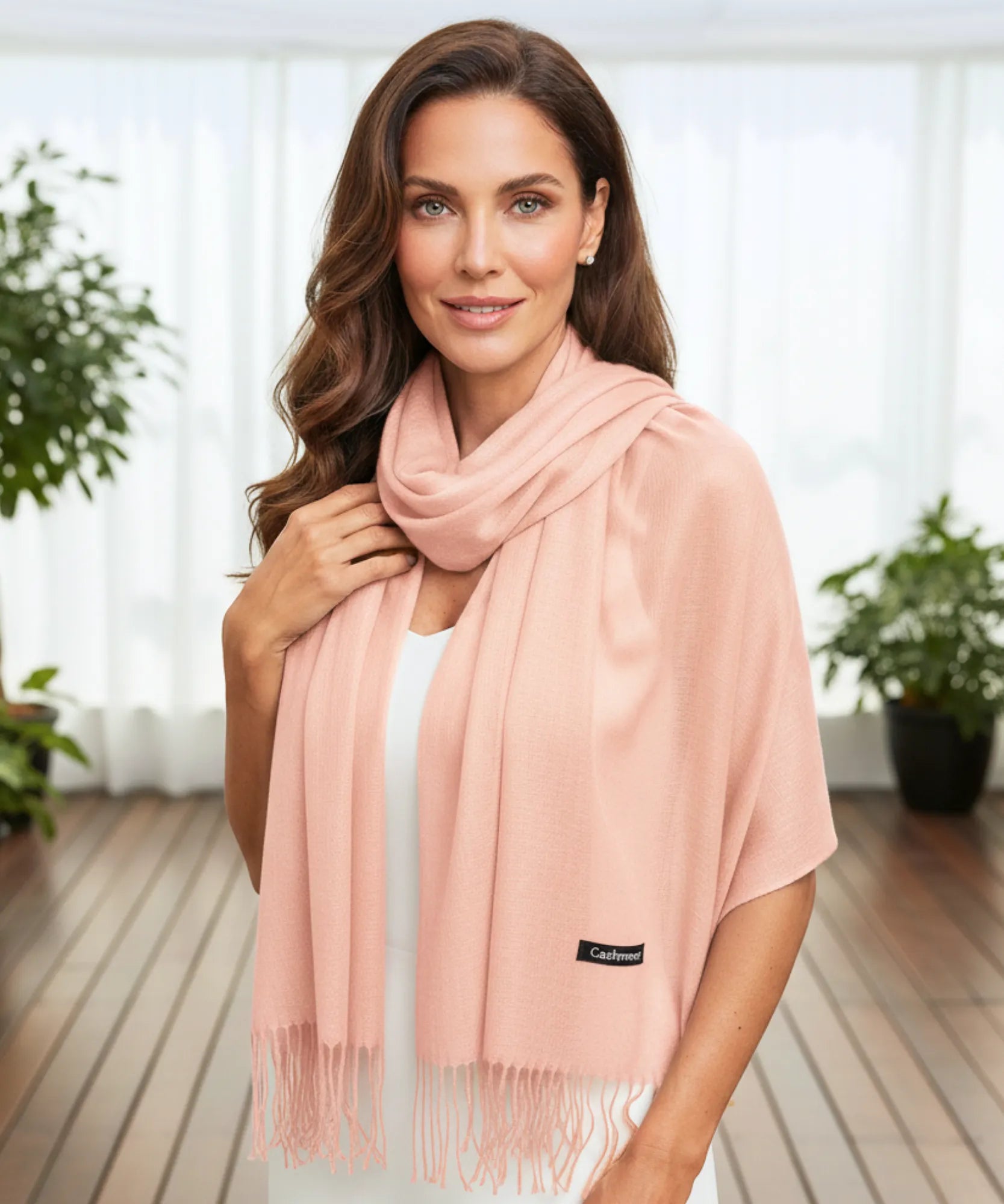 Comprar echarpe feminina de caxemira com franjas pashmina longa macia casual trabalho barato ANELLIMN