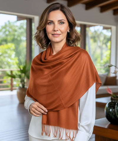 Comprar echarpe feminina de caxemira com franjas pashmina longa macia casual trabalho barato ANELLIMN