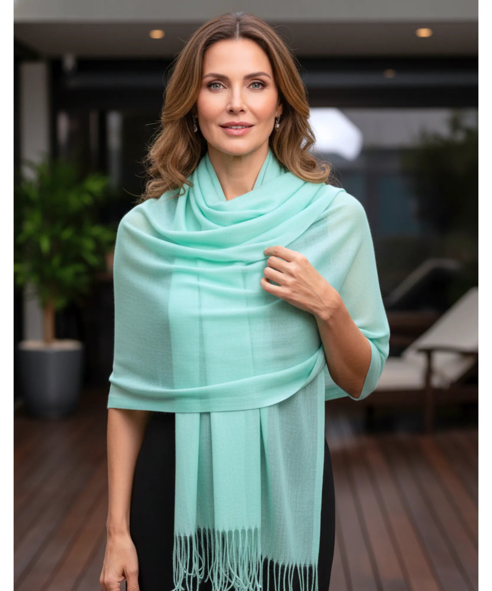 Comprar echarpe feminina de caxemira com franjas pashmina longa macia casual trabalho barato ANELLIMN