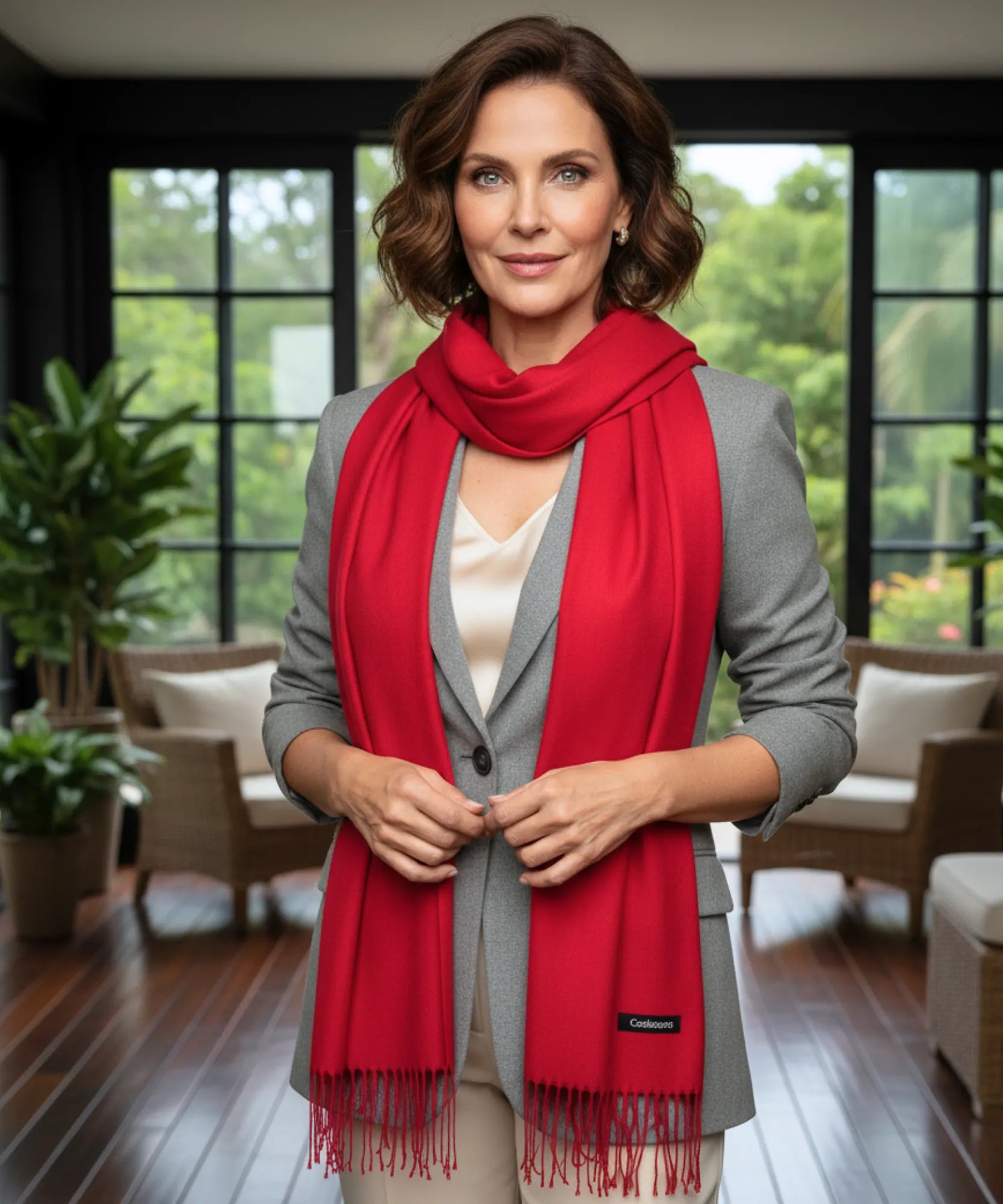 Comprar echarpe feminina de caxemira com franjas pashmina longa macia casual trabalho barato ANELLIMN