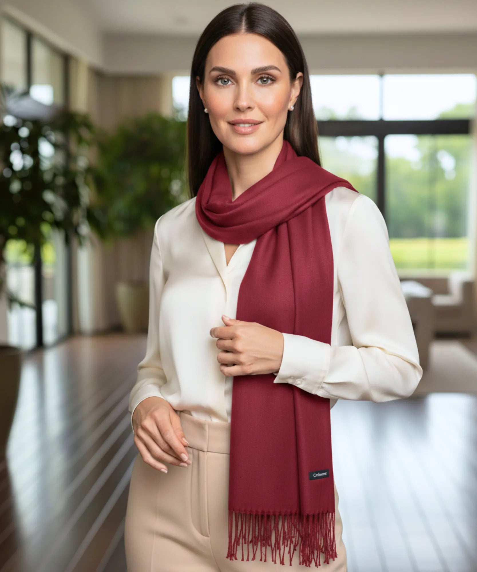 Comprar echarpe feminina de caxemira com franjas pashmina longa macia casual trabalho barato ANELLIMN