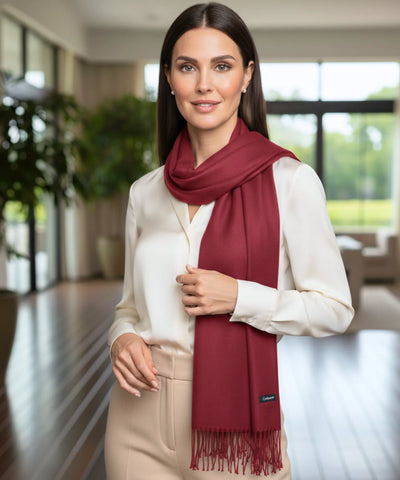 Comprar echarpe feminina de caxemira com franjas pashmina longa macia casual trabalho barato ANELLIMN