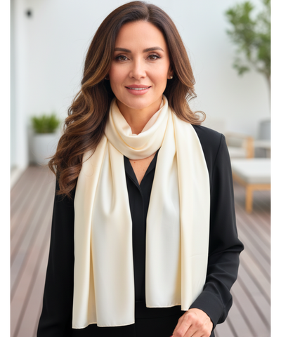 Echarpe De Seda Feminina Lisa Acetinada Elegante | Melina