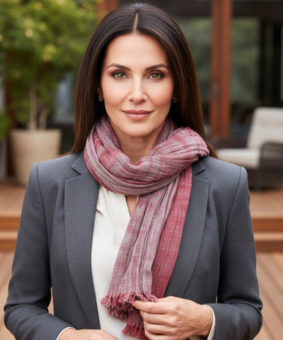 Comprar Echarpe feminina algodão listrado com franjas leve versátil elegante barato