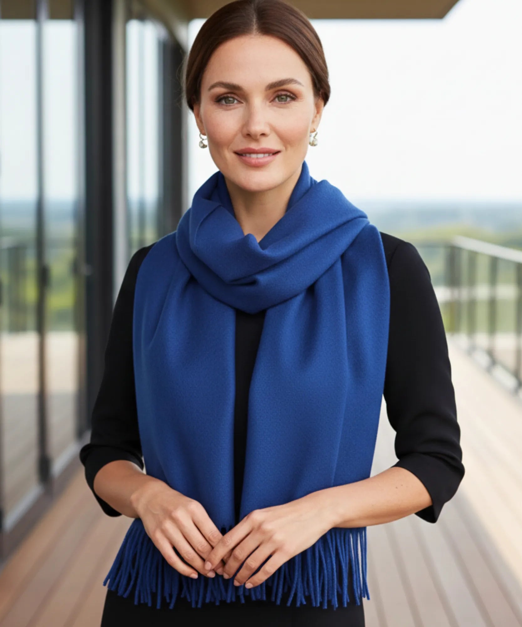 Comprar echarpe feminina cashmere premium elegante com franjas em promoção ANELLIMN
