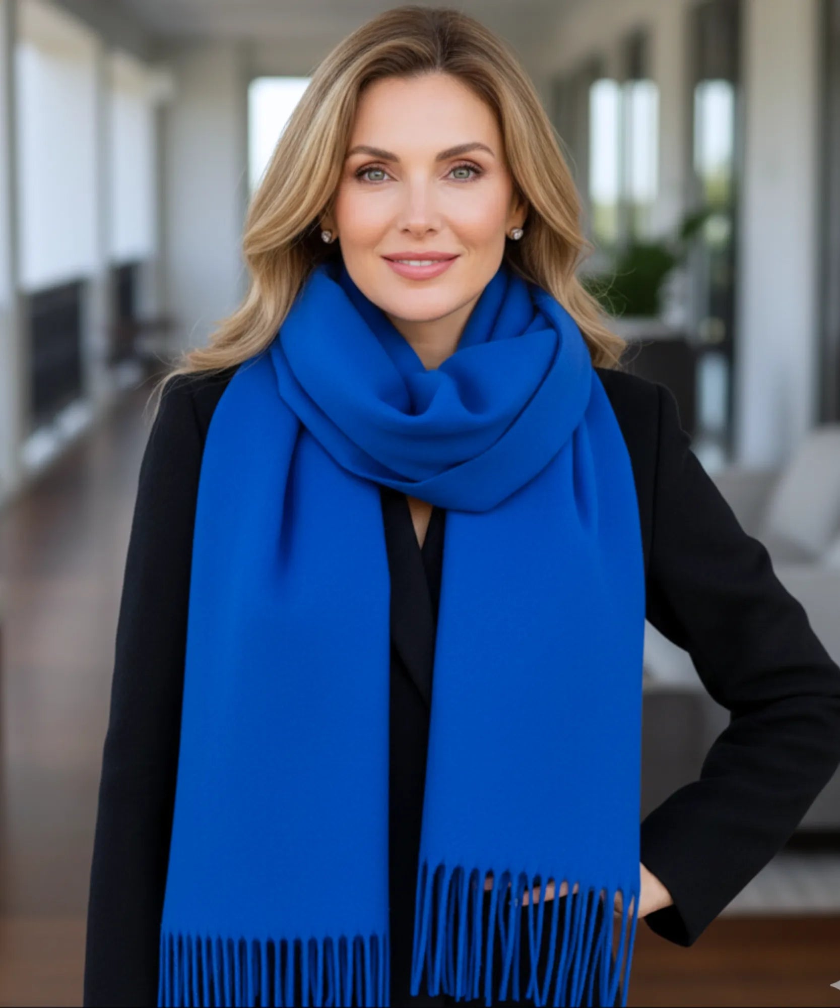 Comprar echarpe feminina cashmere premium elegante com franjas em promoção ANELLIMN
