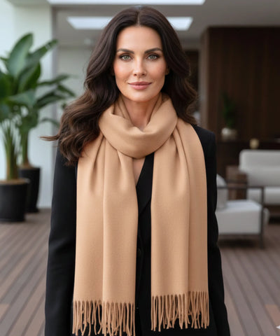 Comprar echarpe feminina cashmere premium elegante com franjas em promoção ANELLIMN
