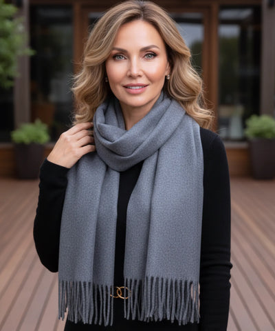 Comprar echarpe feminina cashmere premium elegante com franjas em promoção ANELLIMN
