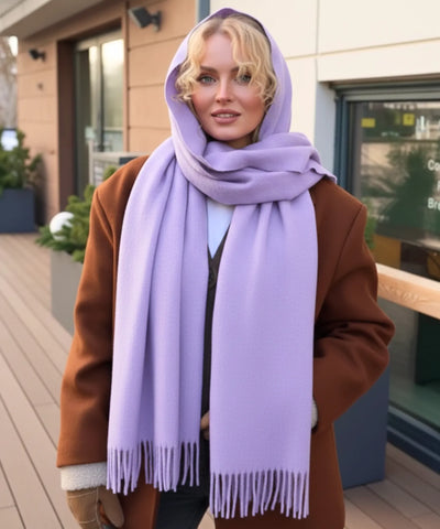 Comprar echarpe feminina cashmere premium elegante com franjas em promoção ANELLIMN
