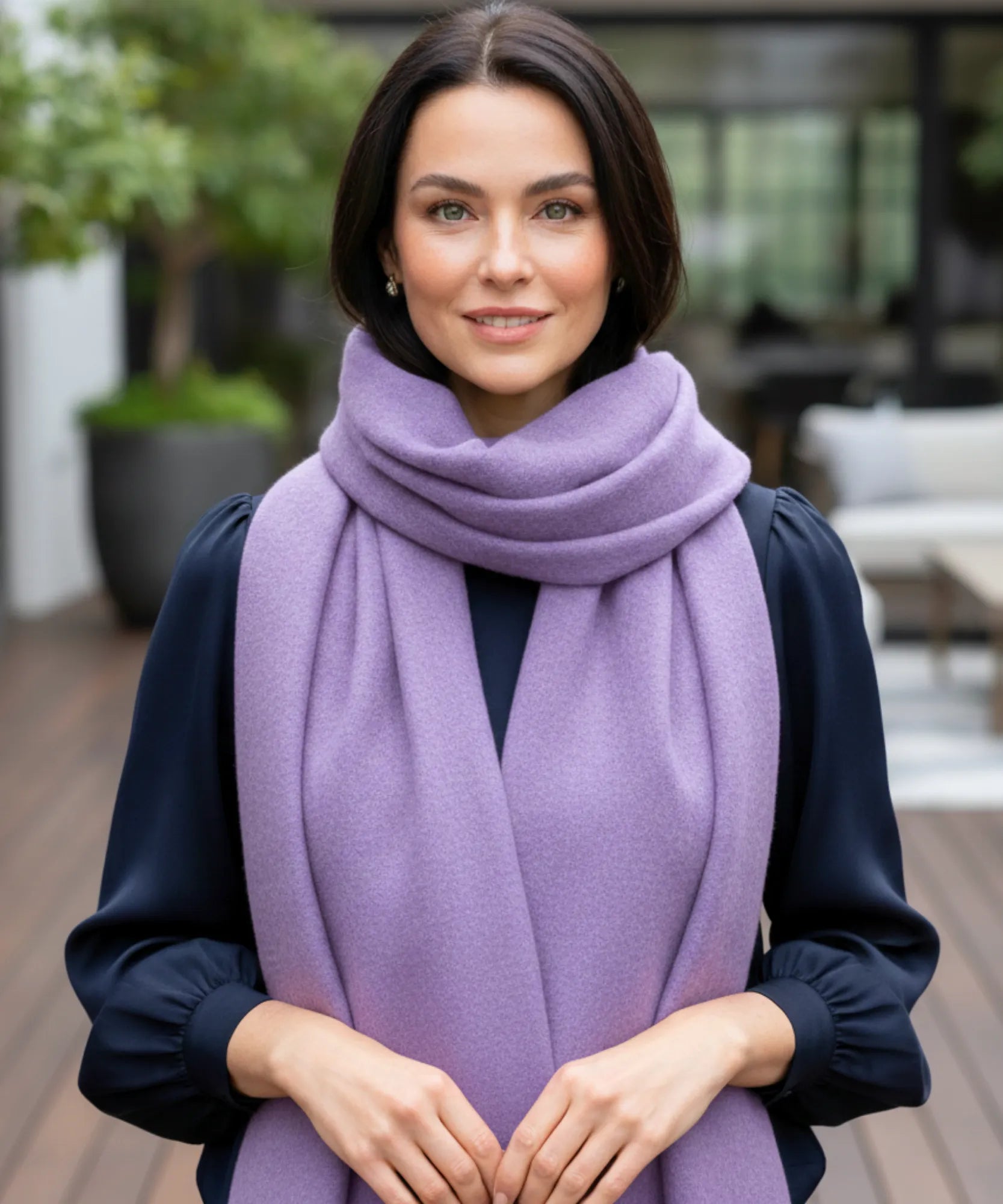 Comprar echarpe feminina cashmere premium elegante com franjas em promoção ANELLIMN
