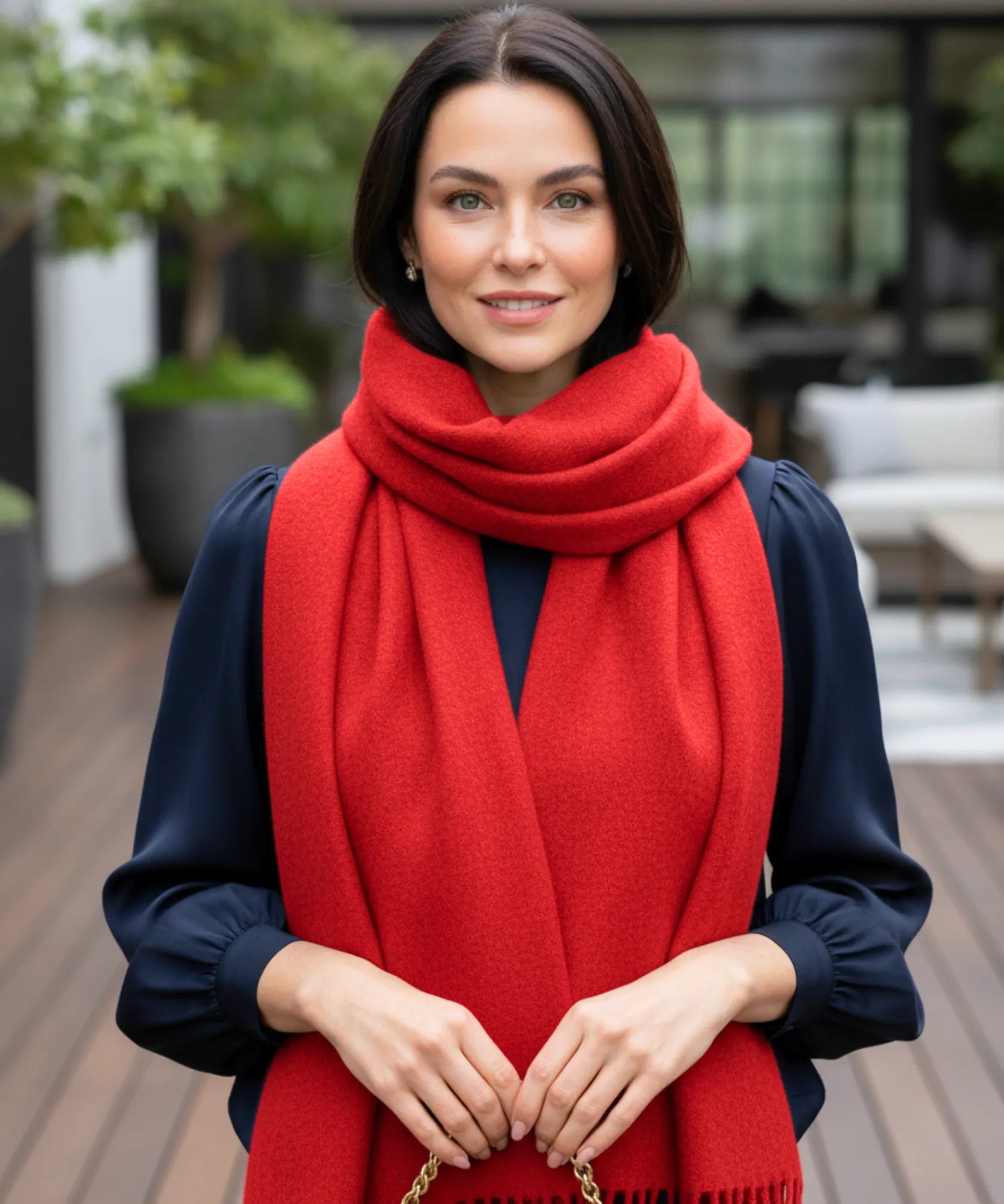 Comprar echarpe feminina cashmere premium elegante com franjas em promoção ANELLIMN
