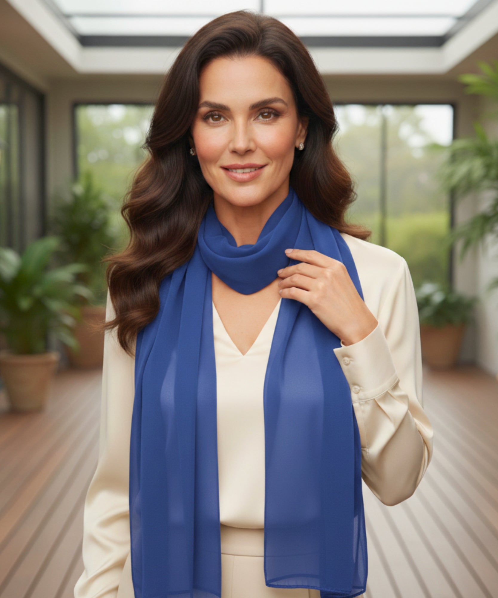 Comprar Echarpe Feminina de Seda Chiffon Elegante para Festa e Inverno barato ANELLIMN