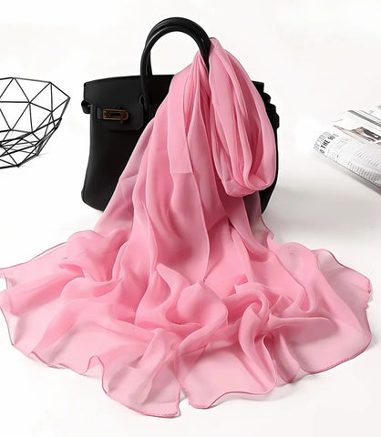 Echarpe Feminina de Seda Chiffon Elegante | Lizi