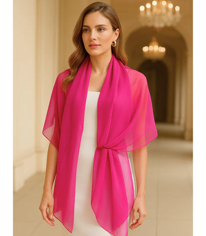 Comprar Echarpe Feminina de Seda Chiffon Elegante para Festa e Inverno RosavANELLIMN
