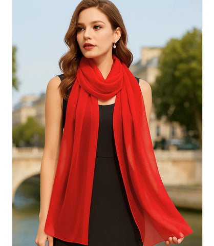 Echarpe Feminina de Seda Chiffon Elegante | Lizi