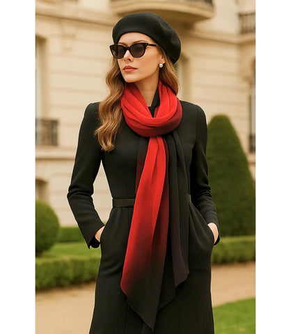 Comprar Echarpe Feminina de Seda Chiffon Elegante para Festa e Inverno Preto  ANELLIMN
