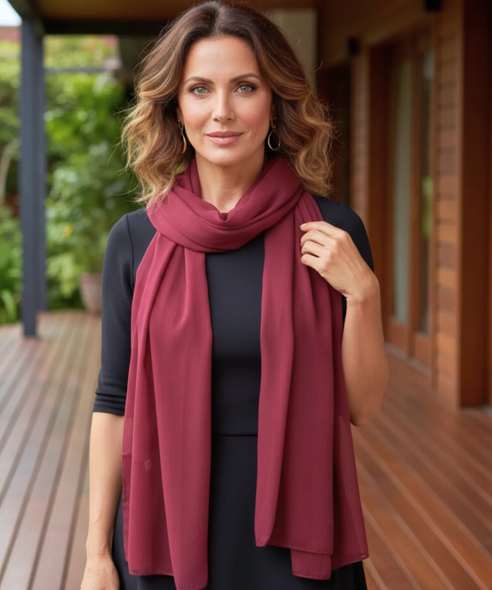 Comprar Echarpe Feminina de Seda Chiffon Elegante para Festa e Inverno barato ANELLIMN