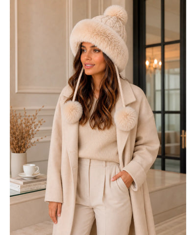 Comprar Gorro Feminino de Inverno com Orelhas e Pompons promoção ANELLIMN 