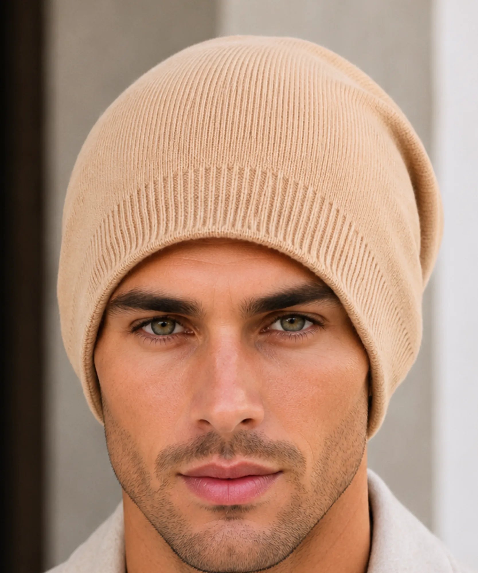 Comprar gorro masculino tricô canelado liso touca de inverno resistente e confortável barata em promoção Anellimn