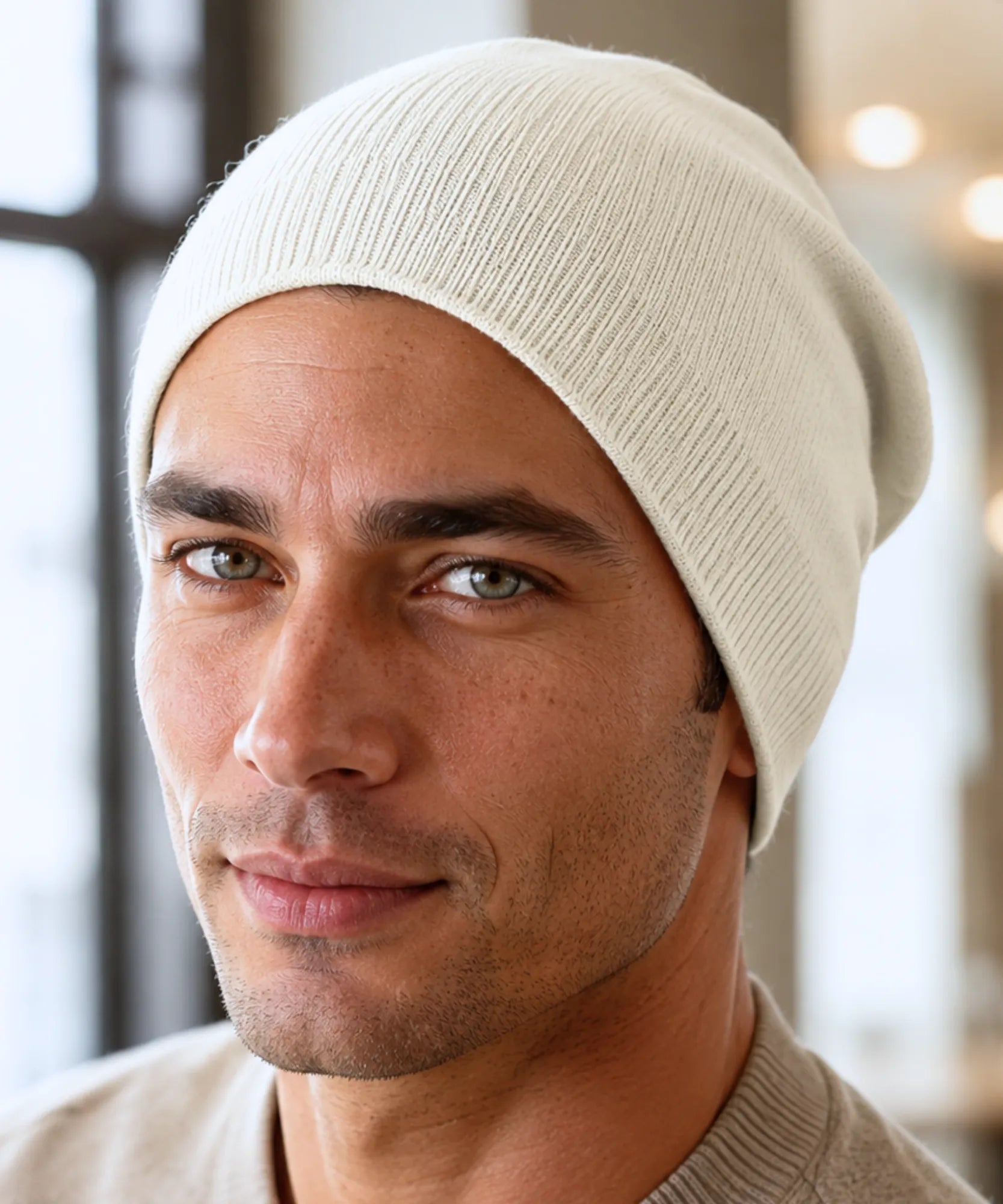 Comprar gorro masculino tricô canelado liso touca de inverno resistente e confortável barata em promoção Anellimn