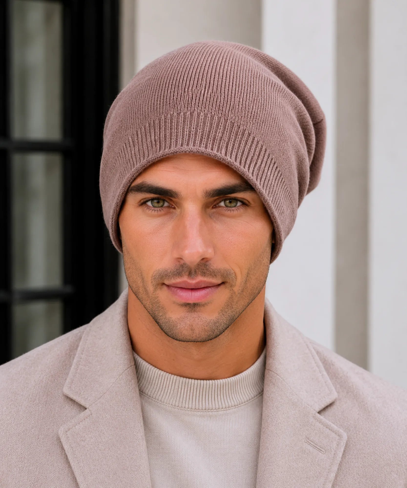 Comprar gorro masculino tricô canelado liso touca de inverno resistente e confortável barata em promoção Anellimn