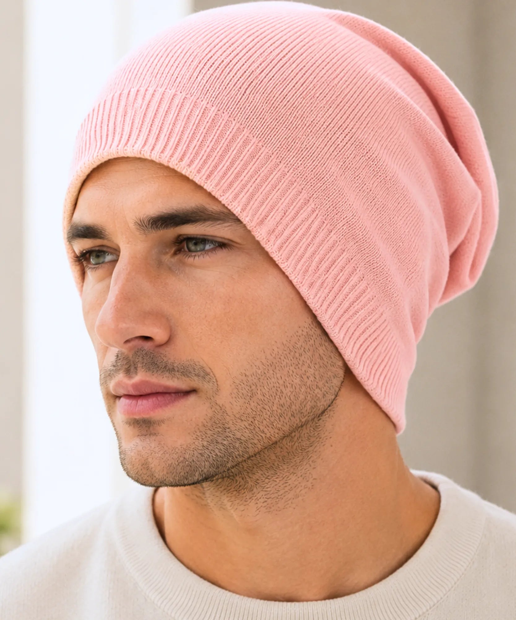 Comprar gorro masculino tricô canelado liso touca de inverno resistente e confortável barata em promoção Anellimn