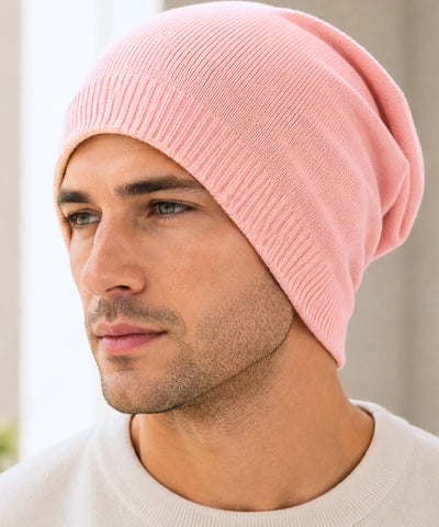 Comprar gorro masculino tricô canelado liso touca de inverno resistente e confortável barata em promoção Anellimn