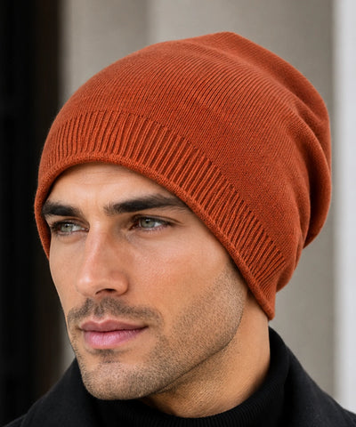 Comprar gorro masculino tricô canelado liso touca de inverno resistente e confortável barata em promoção Anellimn