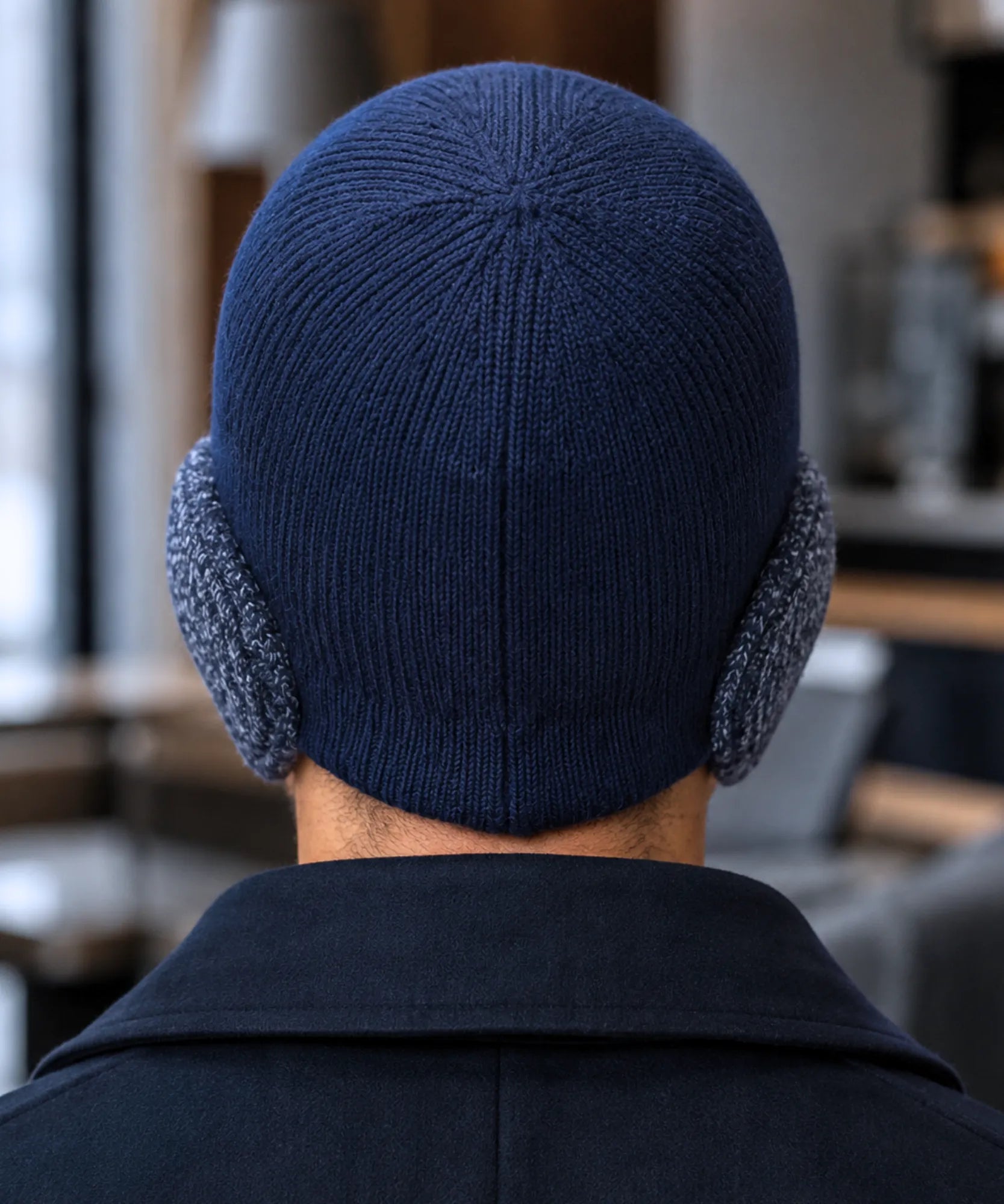 Comprar gorro masculino tricô com protetor de orelha integrado térmico texturizado inverno barato promoção Anellimn