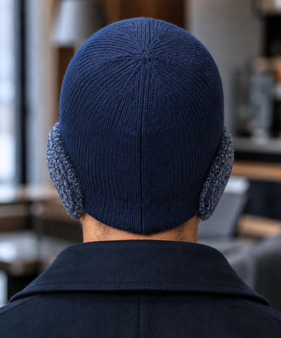 Comprar gorro masculino tricô com protetor de orelha integrado térmico texturizado inverno barato promoção Anellimn