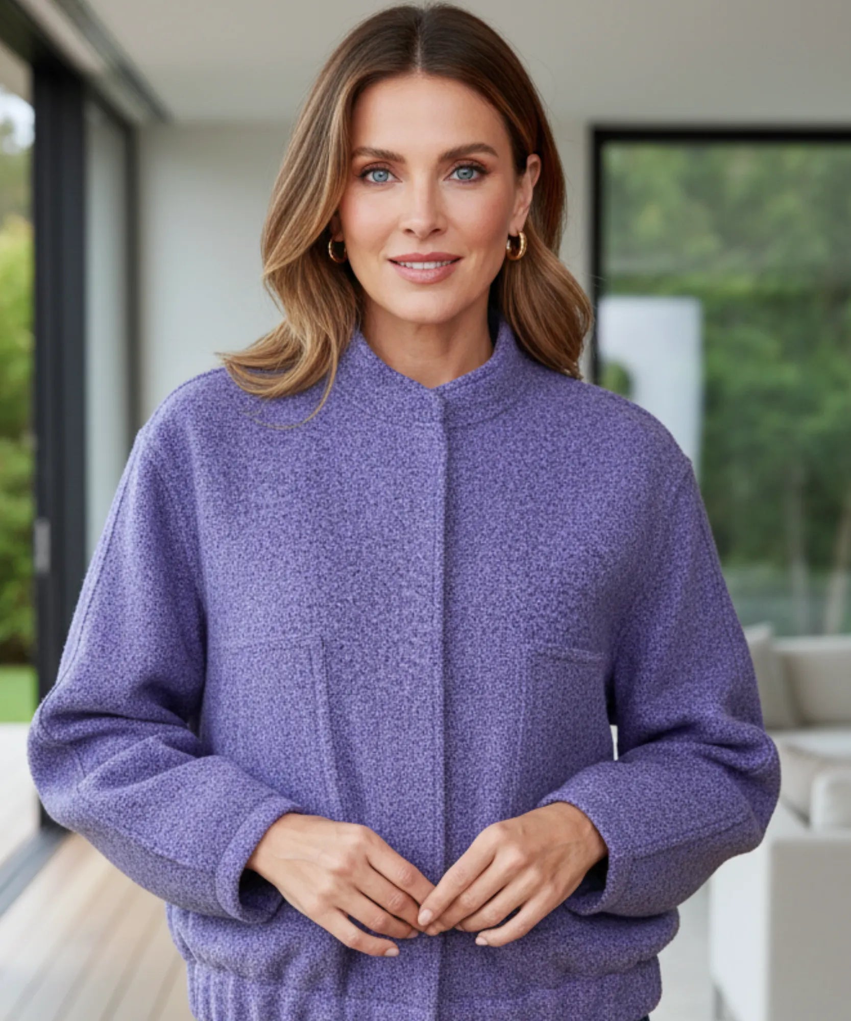 Comprar Jaqueta Bomber Feminina de Lã Batida Bouclê Oversized térmica aquecimento natural inverno em promoção ZARA
